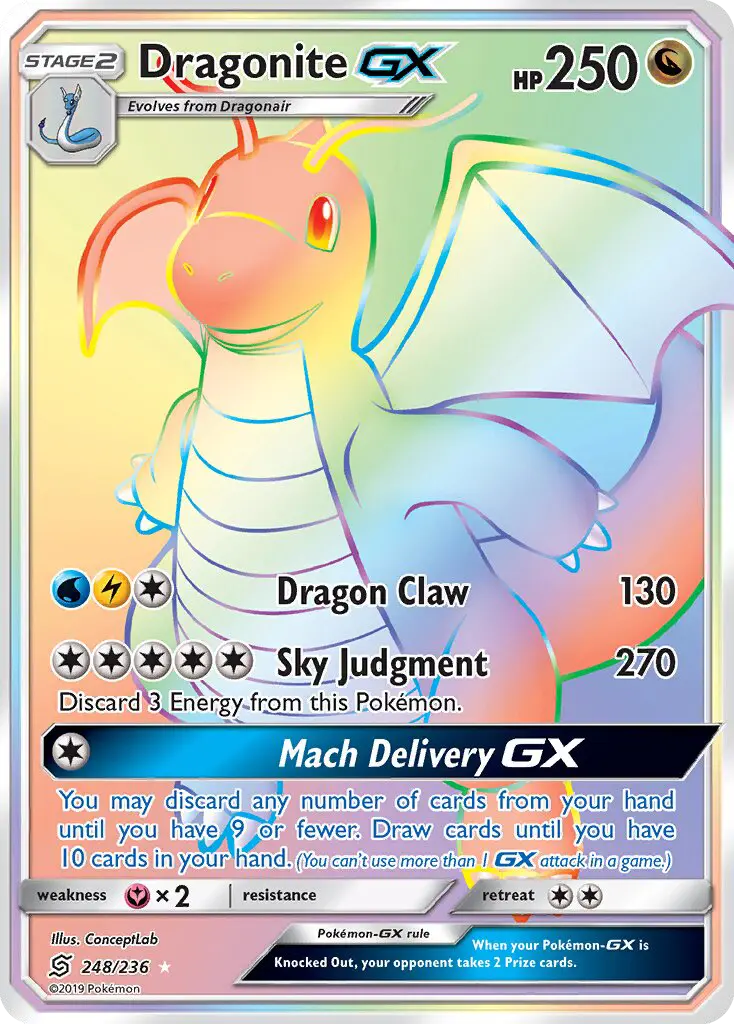 Dragonite GX 248 Unified Minds Pokesingles