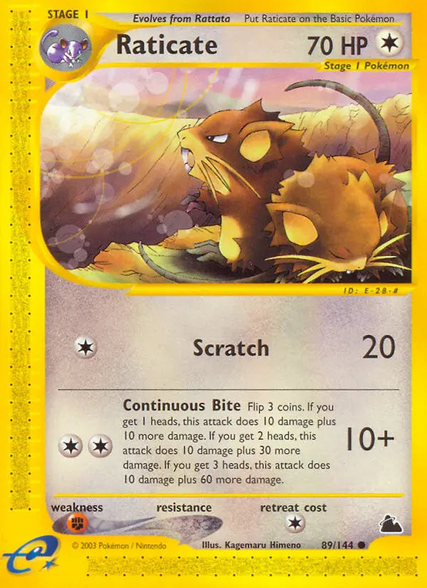 Raticate 89 Skyridge Pokesingles