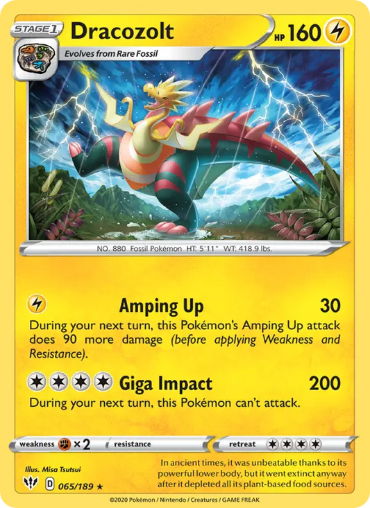 Dracozolt 65 Darkness Ablaze Pokesingles
