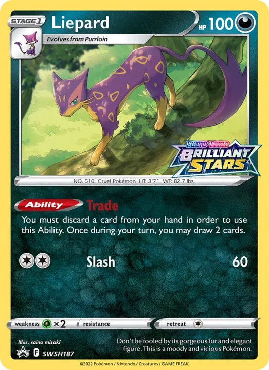 Liepard SWSH187 SWSH Black Star Promos Pokesingles