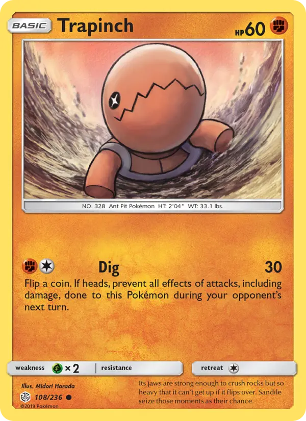 Trapinch 108 Cosmic Eclipse Pokesingles