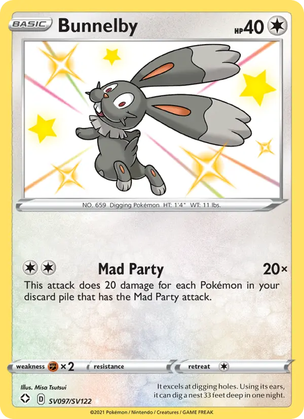 Bunnelby SV097 Shining Fates Pokesingles