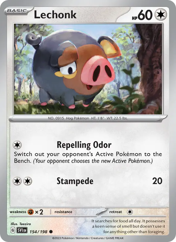 Lechonk 154 Scarlet & Violet Pokesingles