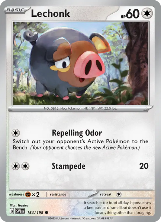 Lechonk 154 Scarlet & Violet Pokesingles