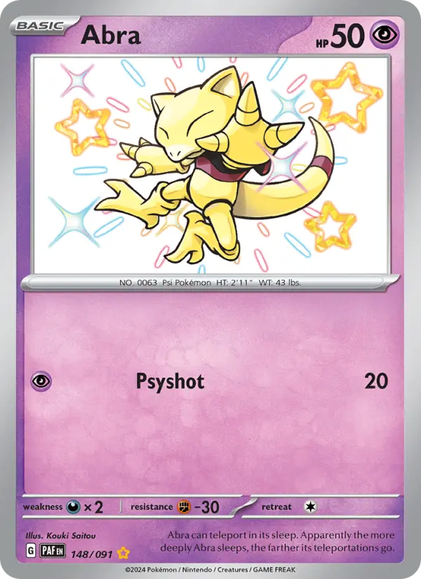 Abra 148 Paldean Fates Pokesingles