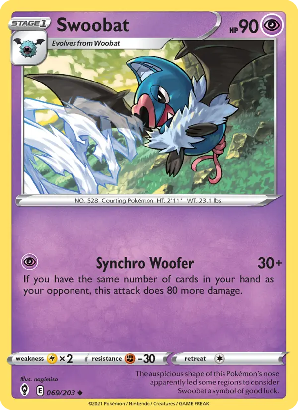 Swoobat 69 Evolving Skies Pokesingles
