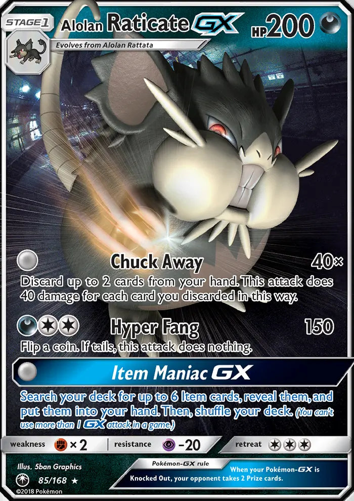 Alolan Raticate GX 85 Celestial Storm Pokesingles