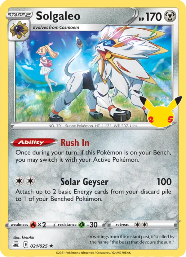 Solgaleo 21 Celebrations Pokesingles