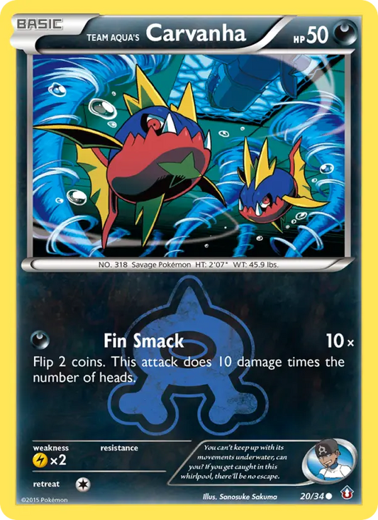 Team Aqua's Carvanha 20 Double Crisis Pokesingles