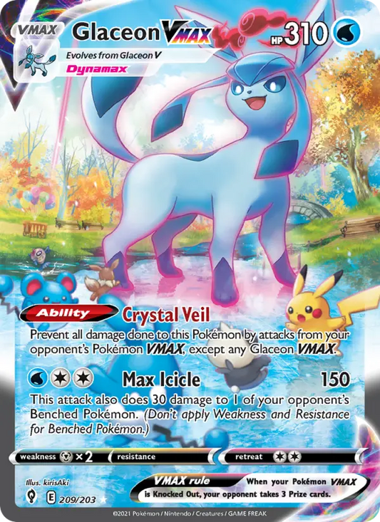 Glaceon VMAX 209 Evolving Skies Pokesingles