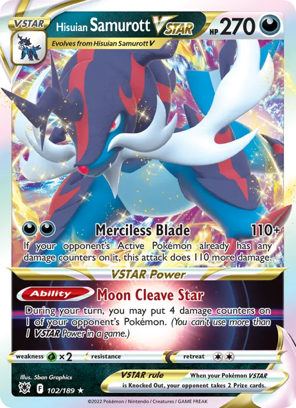 Hisuian Samurott VSTAR 102 Astral Radiance Pokesingles