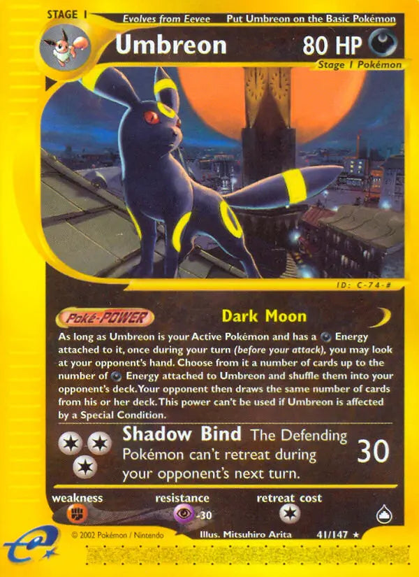 Umbreon 41 Aquapolis Pokesingles