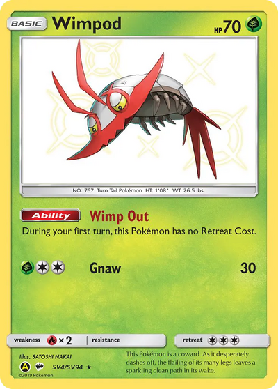 Wimpod SV4 Hidden Fates Shiny Vault Pokesingles