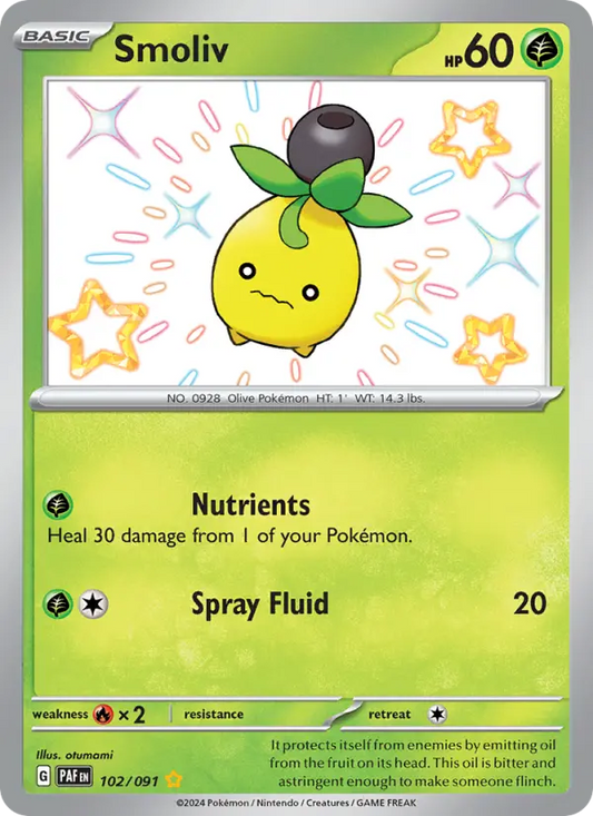 Smoliv 102 Paldean Fates Pokesingles