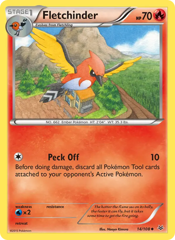 Fletchinder 14 Roaring Skies Pokesingles