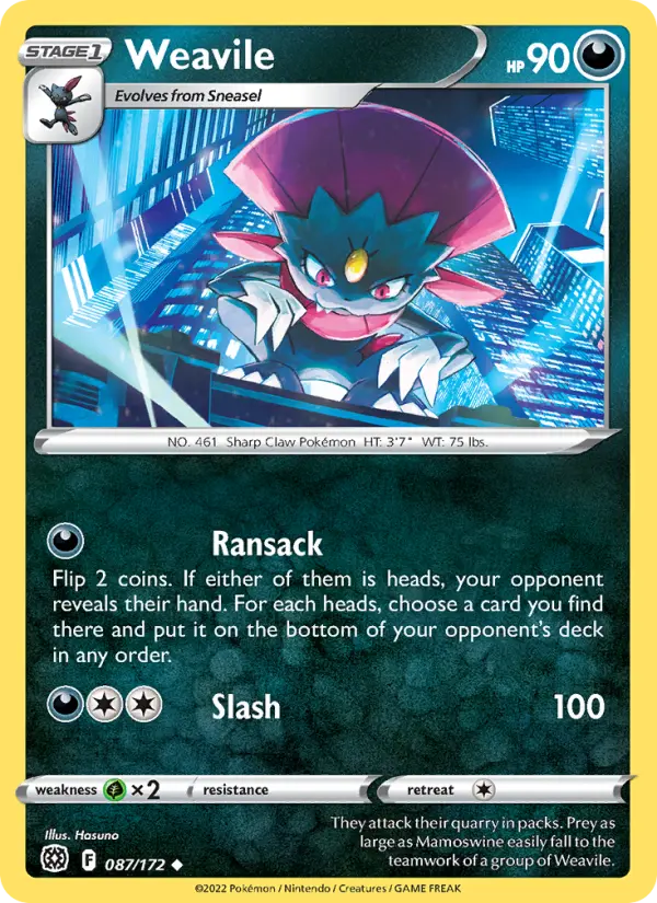 Weavile 87 Brilliant Stars Pokesingles