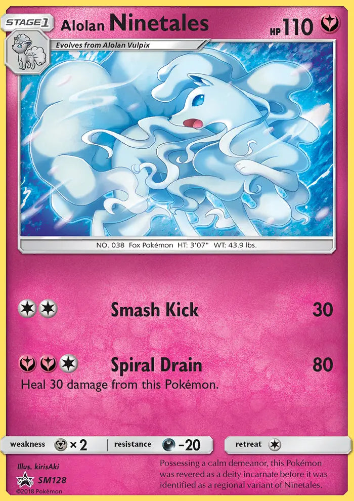 Alolan Ninetales SM128 SM Black Star Promos Pokesingles