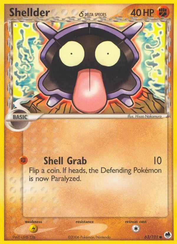 Shellder δ 63 Dragon Frontiers Pokesingles