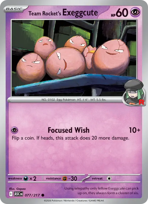Team Rocket's Exeggcute 77 Ascended Heroes Pokesingles