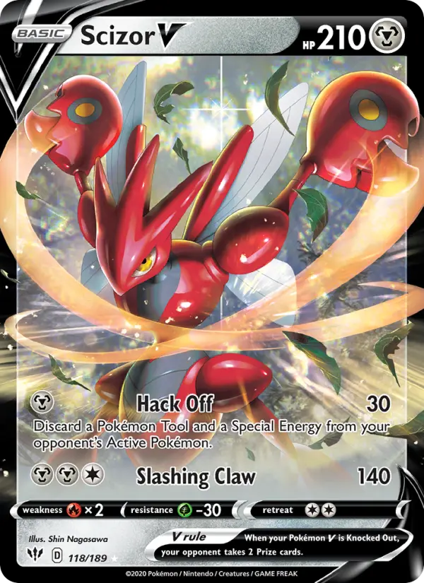 Scizor V 118 Darkness Ablaze Pokesingles