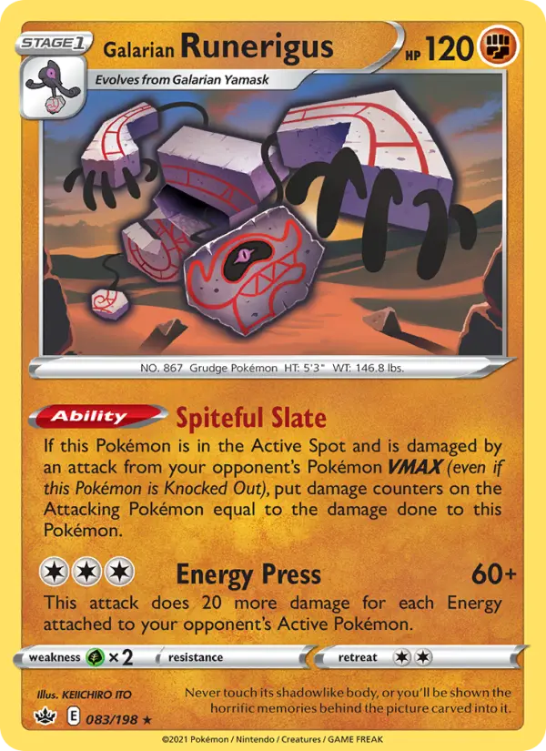 Galarian Runerigus 83 Chilling Reign Pokesingles