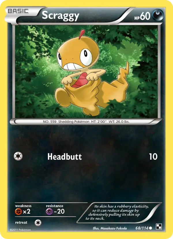 Scraggy 68 Black & White Pokesingles