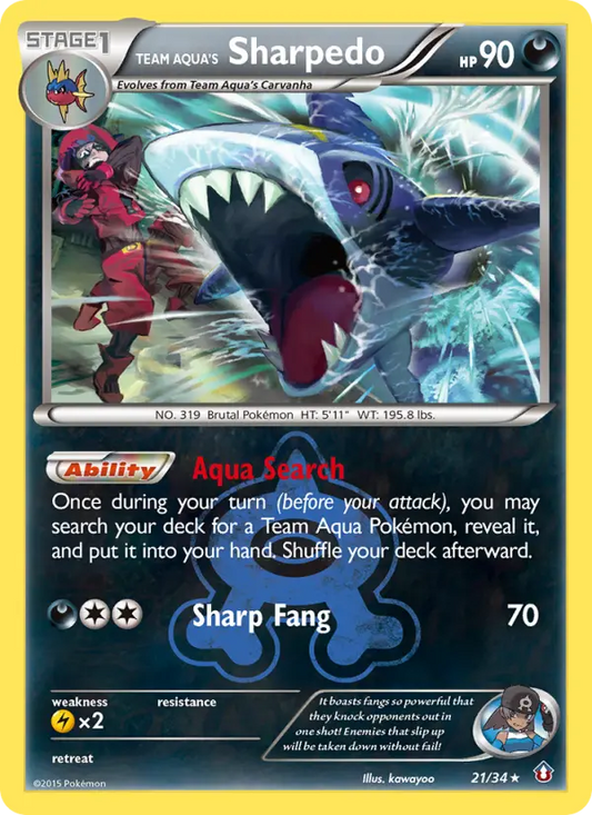 Team Aqua's Sharpedo 21 Double Crisis Pokesingles