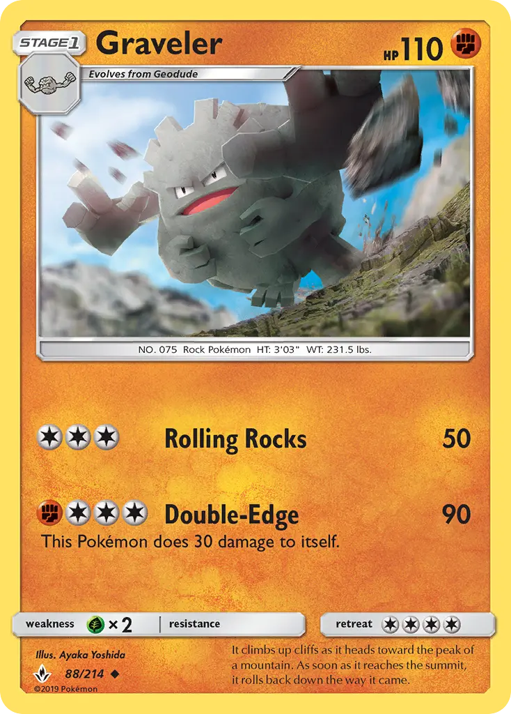 Graveler 88 Unbroken Bonds Pokesingles
