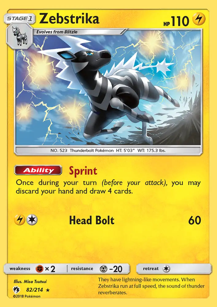 Zebstrika 82 Lost Thunder Pokesingles