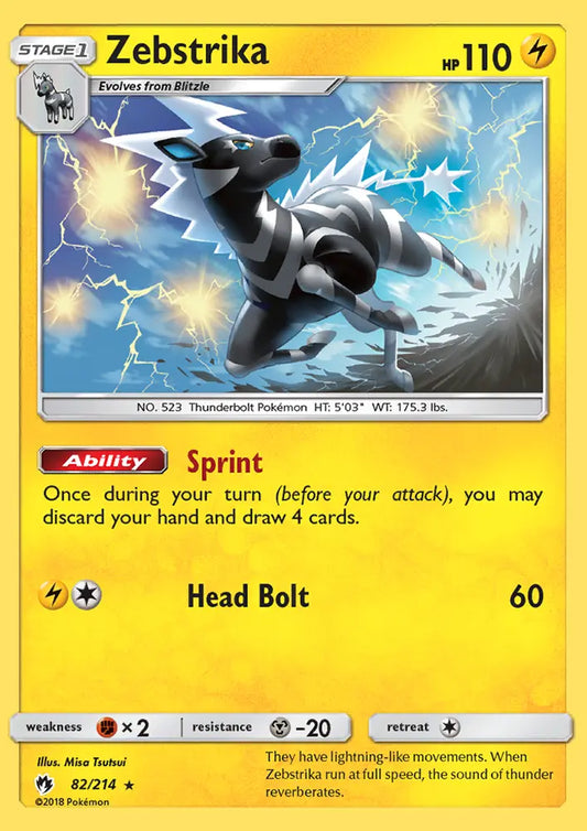 Zebstrika 82 Lost Thunder Pokesingles