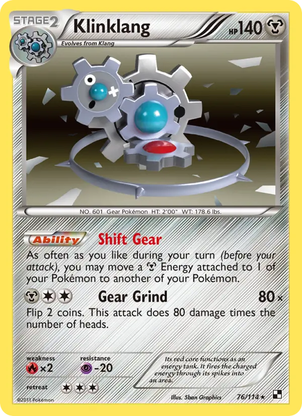 Klinklang 76 Black & White Pokesingles