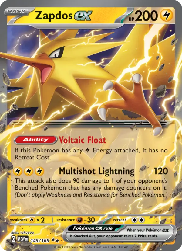 Zapdos ex 145 151 Pokesingles