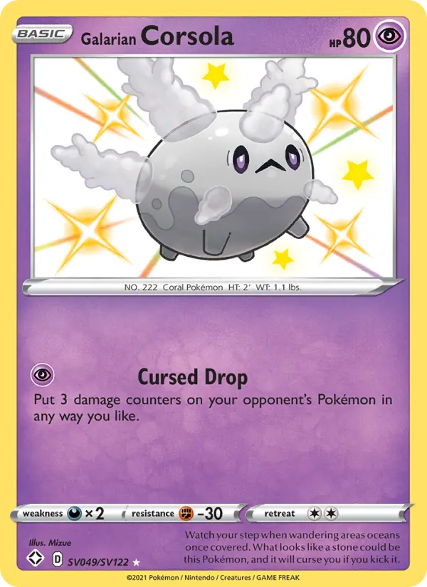 Galarian Corsola SV049 Shining Fates Pokesingles