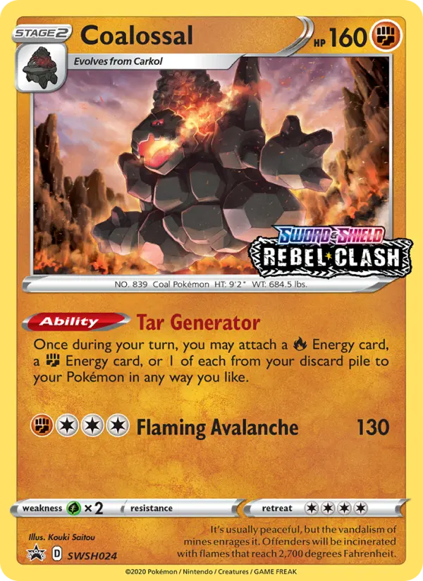 Coalossal SWSH024 SWSH Black Star Promos Pokesingles