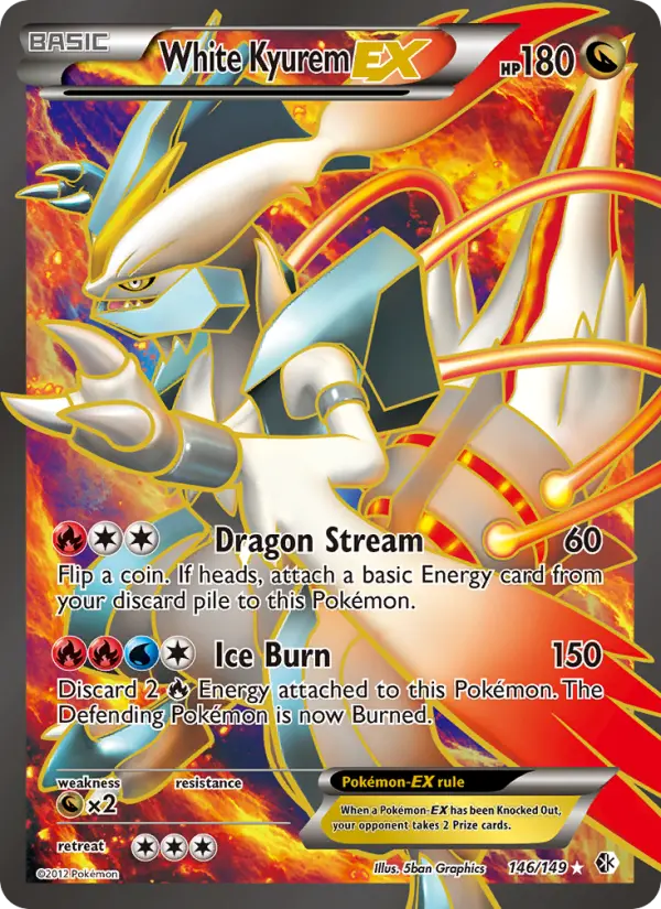 White Kyurem-EX 146 Boundaries Crossed Pokesingles