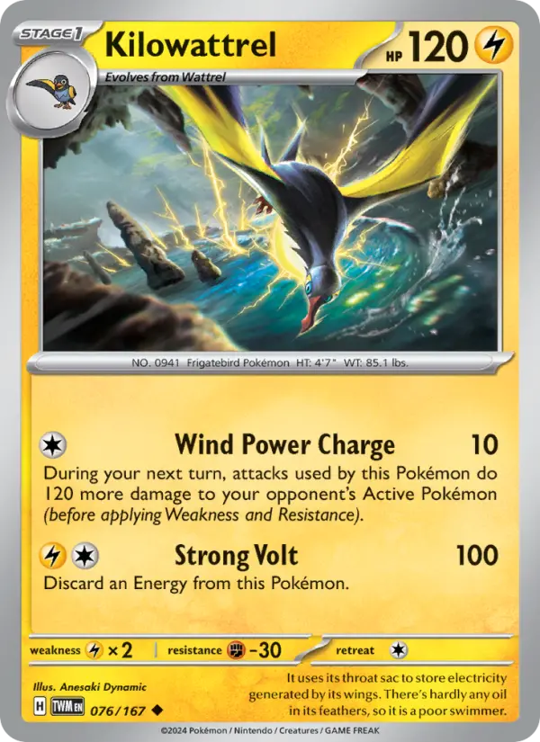 Kilowattrel 76 Twilight Masquerade Pokesingles