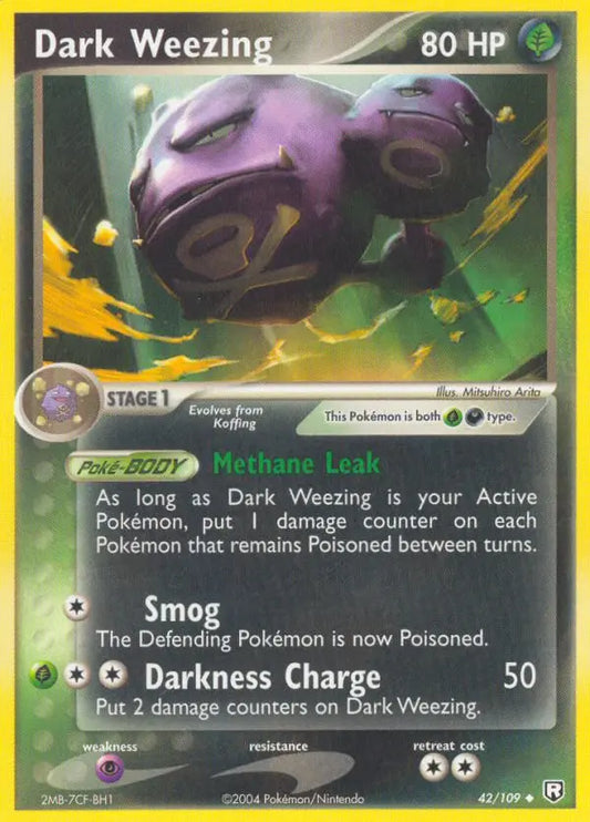 Dark Weezing 42 Team Rocket Returns Pokesingles