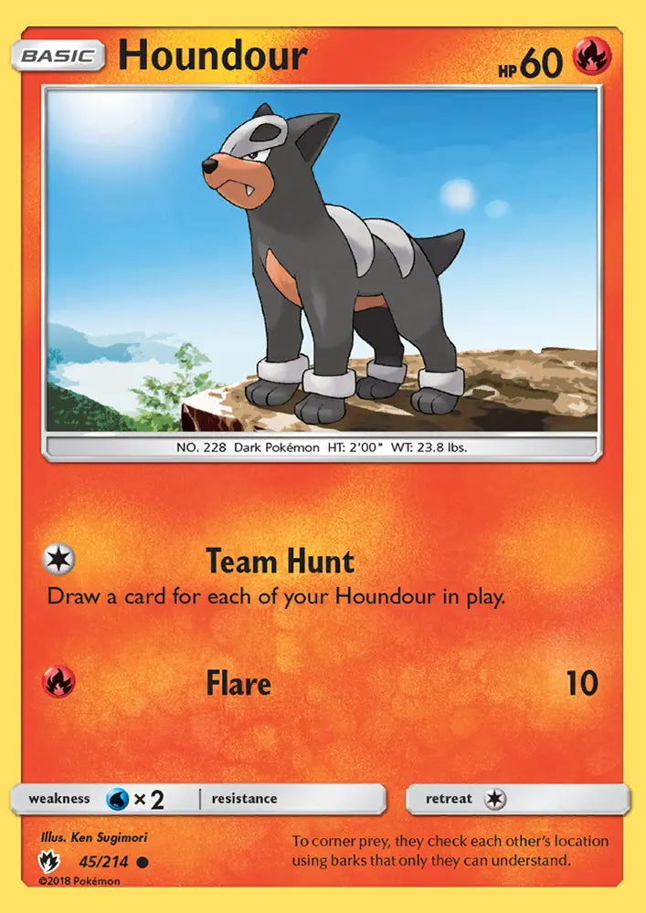Houndour 45 Lost Thunder Pokesingles