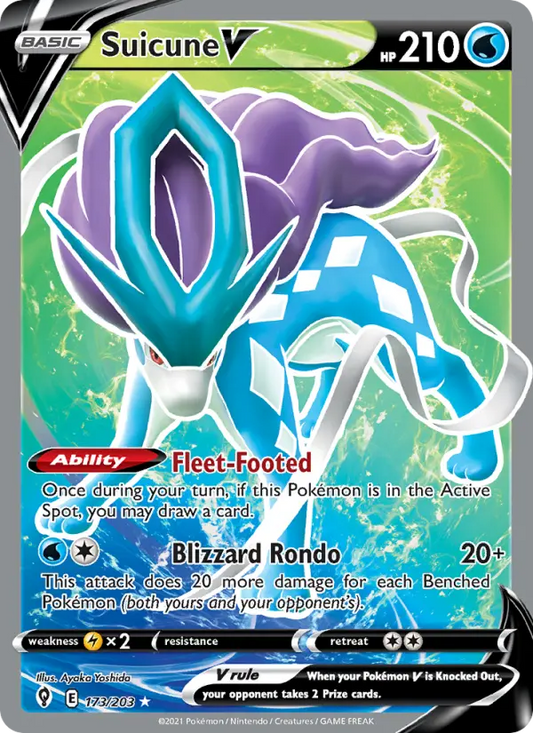 Suicune V 173 Evolving Skies Pokesingles