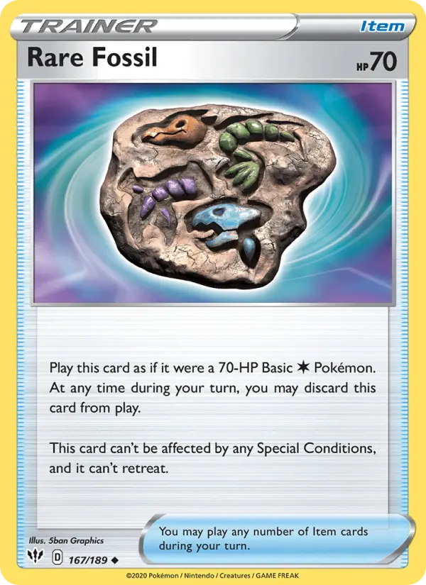 Rare Fossil 167 Darkness Ablaze Pokesingles