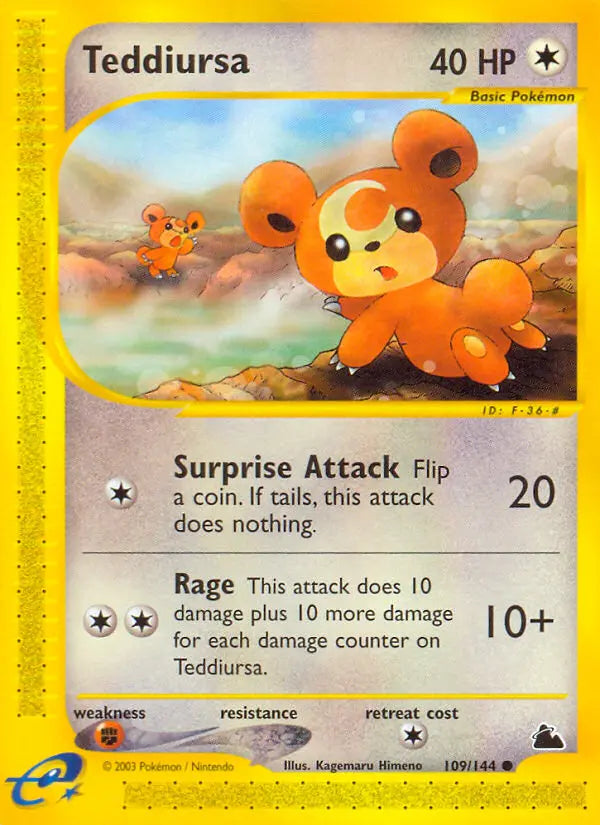 Teddiursa 109 Skyridge Pokesingles
