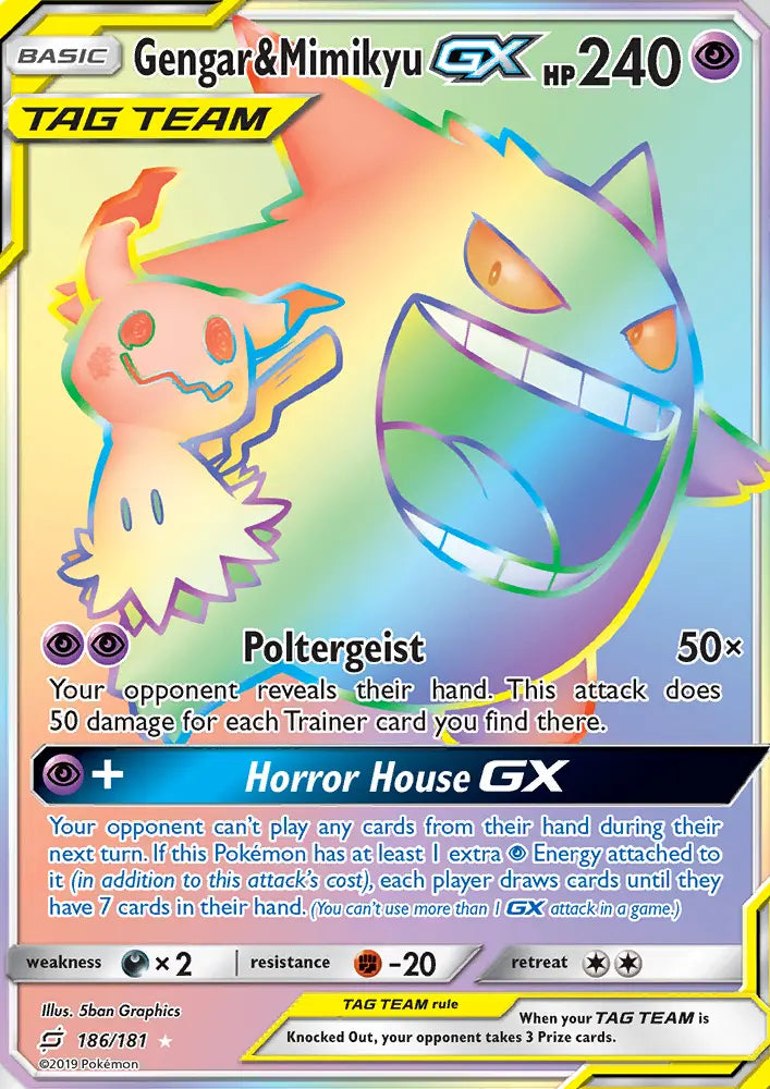 Gengar & Mimikyu GX 186 Team Up Pokesingles