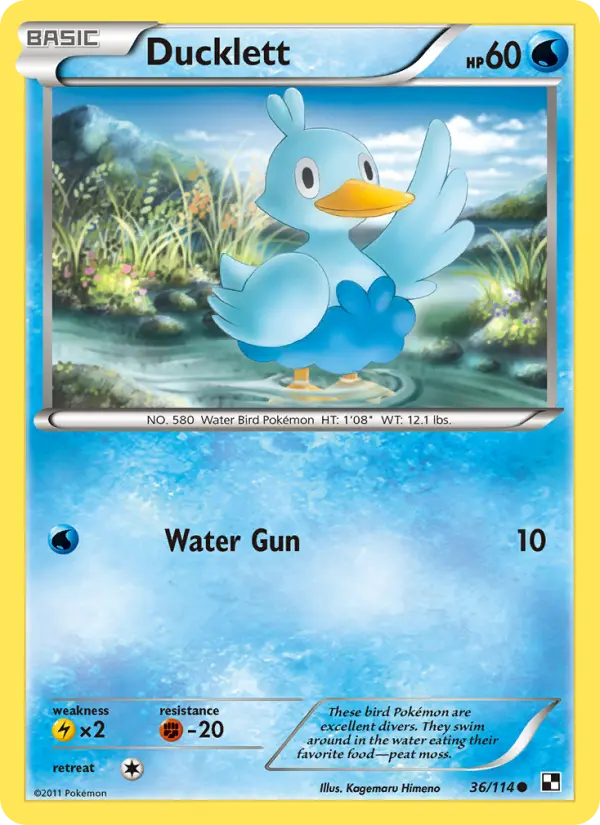 Ducklett 36 Black & White Pokesingles