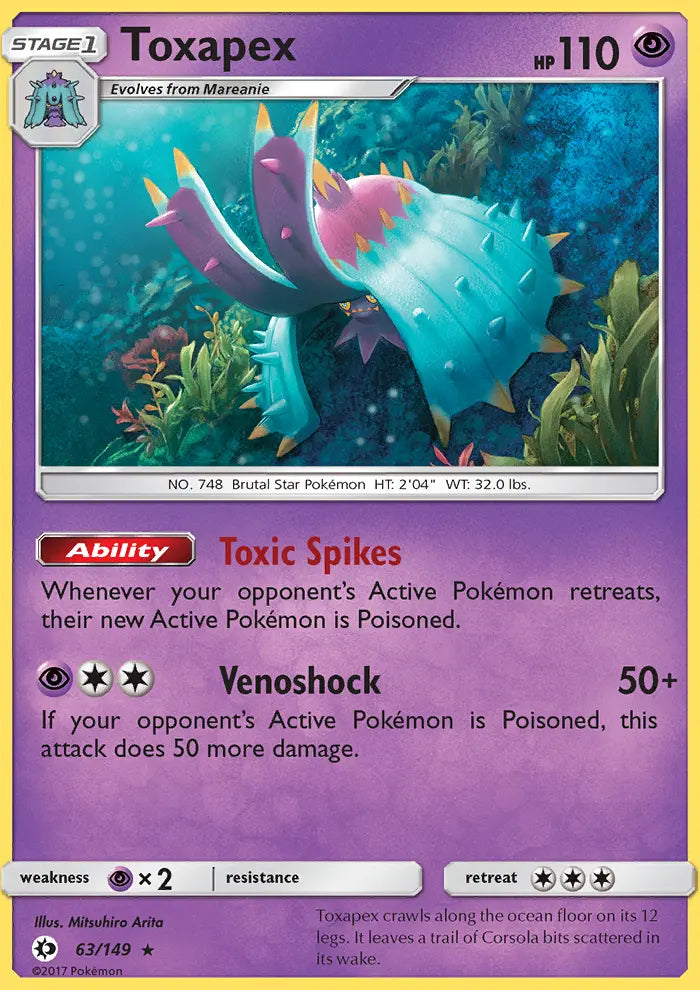 Toxapex 63 Sun & Moon Pokesingles