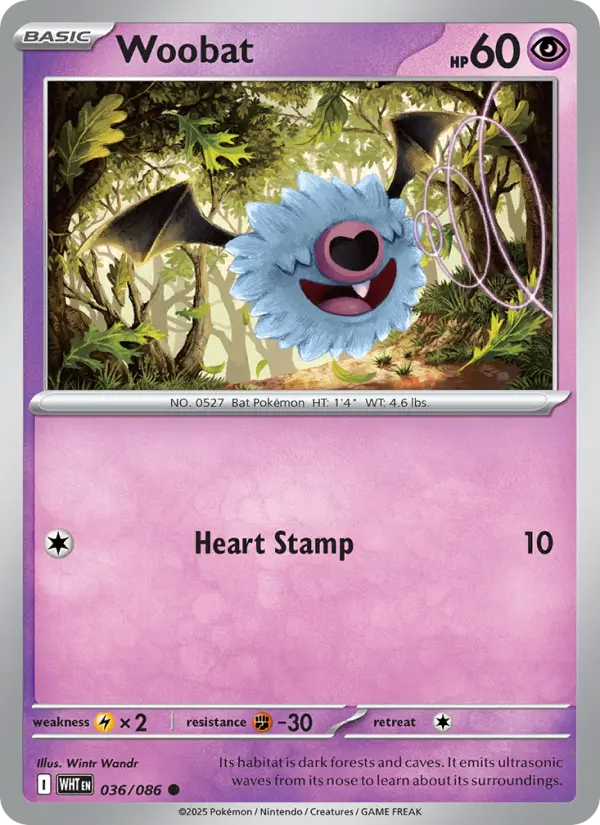 Woobat 36 White Flare Pokesingles