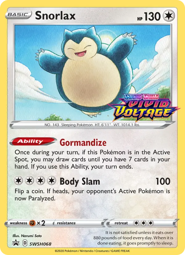 Snorlax SWSH068 SWSH Black Star Promos Pokesingles