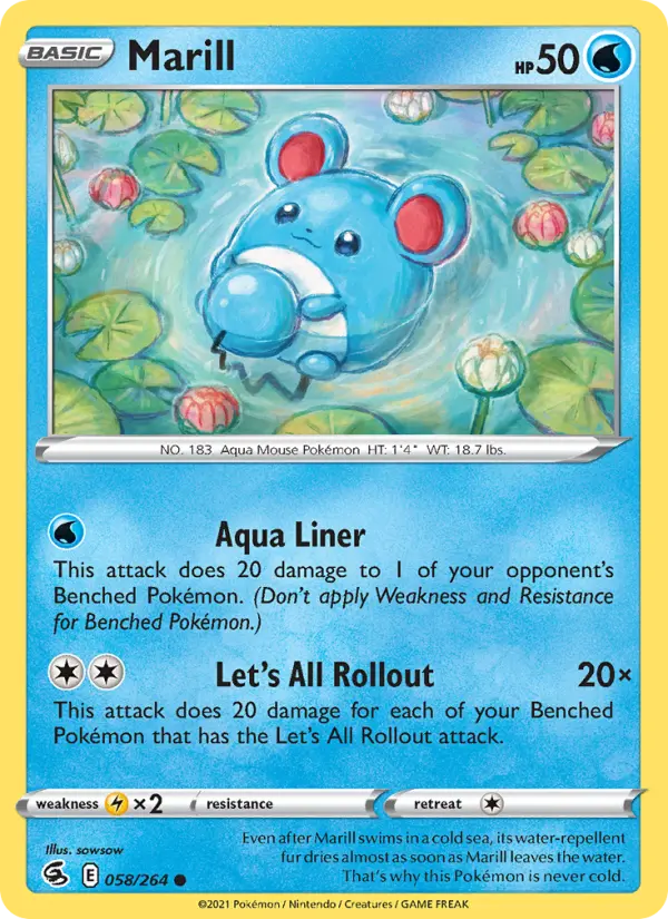 Marill 58 Fusion Strike Pokesingles
