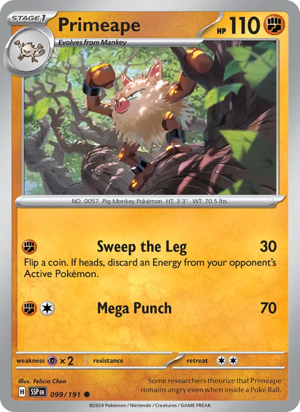 Primeape 99 Surging Sparks Pokesingles