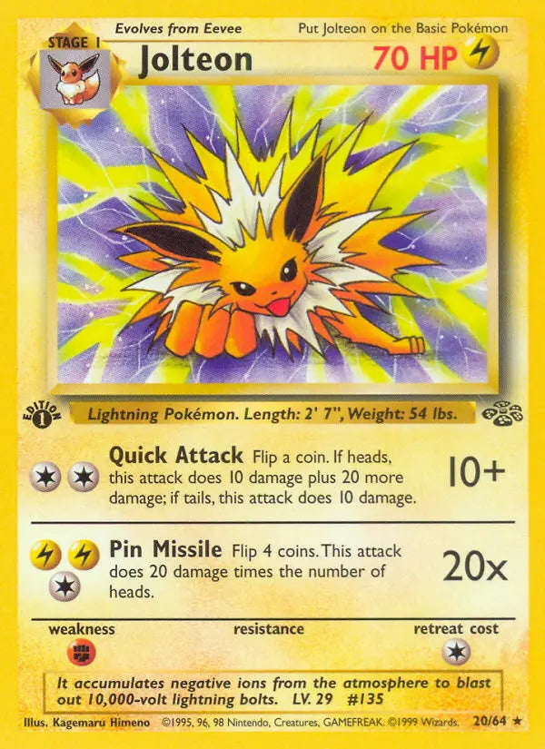 Jolteon 20 Jungle Pokesingles