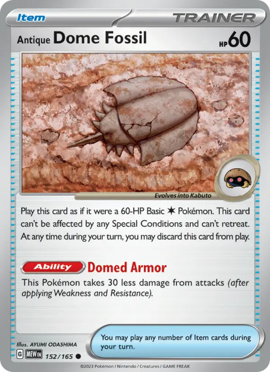 Antique Dome Fossil 152 151 Pokesingles